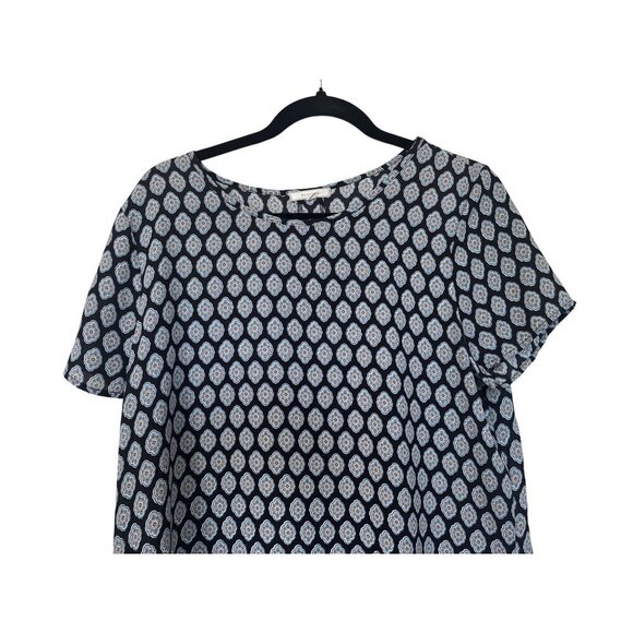 Pleione Relaxed Short Sleeve Floral Blouse M - Picture 7 of 9